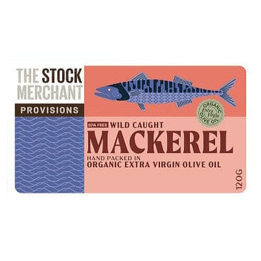 The Stock Merchant Mackerel in Organic Extra Virgin Olive Oil 120g